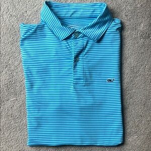 Vineyard Vines Aqua Striped Polo